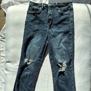 RFM high rise distressed flared cropped jeans size 9